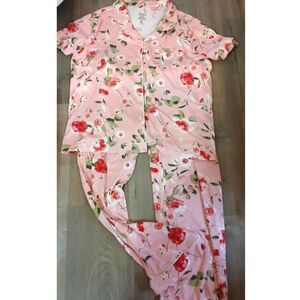 Flora cottage Rose short sleeve pajamas by Flora Nikrooz sz L polyester blend